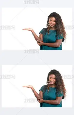 画鄙视手势复制摄影图|非洲女人展示您的产品