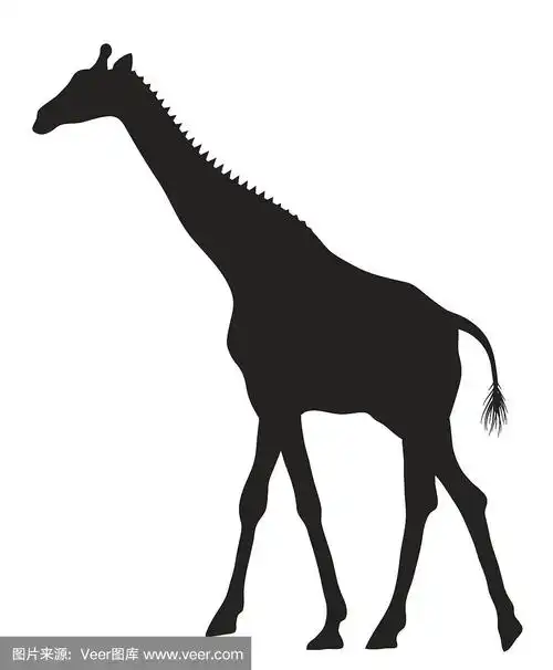 矢量画一个移动长颈鹿的剪影