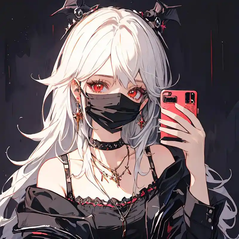 二次元美女浴室自拍图,暗黑系