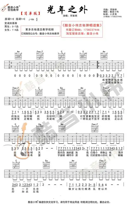 有没有适合入门初学者的吉他谱?(适合新手入门的吉他谱)