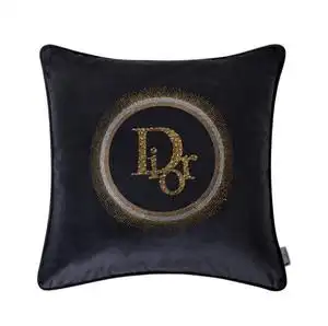 绒布黑金色dior烫钻抱枕迪奥靠垫靠枕套欧式客厅沙发板房床头汽车