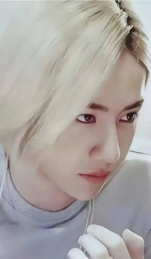 王一博早期的白牡丹照片,一头金色头发,看起来好好看_感觉_少爷_贵族