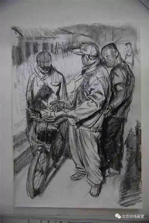 中央美院附中2016年下乡速写赏析5-人物与场景_北京光线画室_零二七