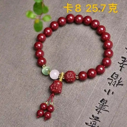 民族风手绳 天然原矿朱砂手串高含量紫金砂平安符 莲花手链女款优惠券