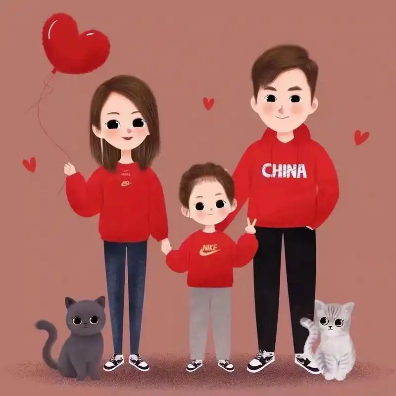 今日份の好看的一家三口头像合集 98适合朋友圈长期不发动态的文案