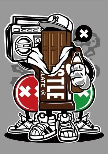 时尚潮流服装嘻哈手绘怪兽涂鸦抱枕装饰插画手机壳t恤矢量ai图案素材