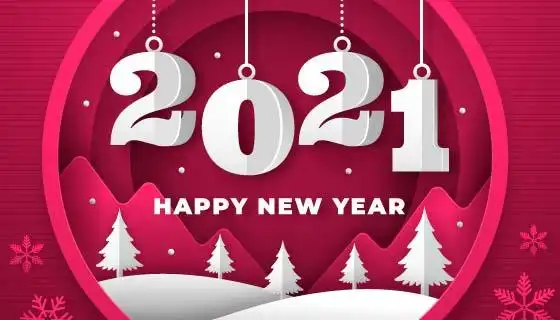 创意数字设计2021新年快乐背景矢量素材eps