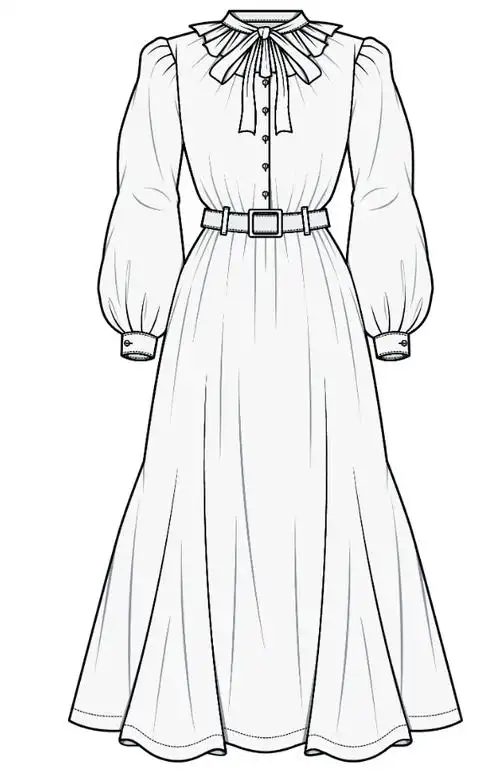 60例连衣裙平面款式图线稿