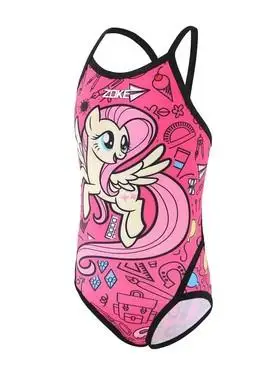 zoke/洲克儿童三角泳衣女孩专业训练舒适速干女童新款竞速游泳衣