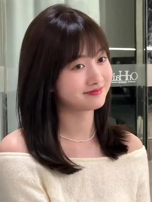 适合圆脸脸大脸初恋锁骨发丨真正免打理