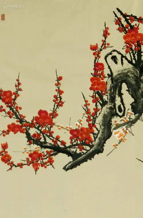 保真!西门亚石国画六尺梅花《梅图一幅众人猜,冒雪凌霜笑口开.