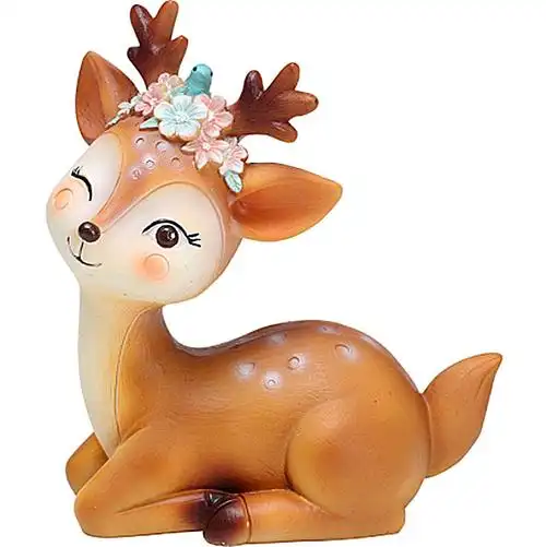 梅花鹿小摆件创意可爱卡通车载家居装饰品摆件 蛋糕摆件——diy假日.