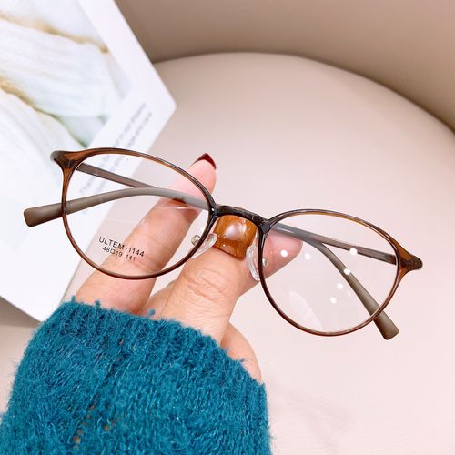 韩版不规则素颜近视眼镜框女款潮超中大框男复古圆框豹纹近视眼镜架