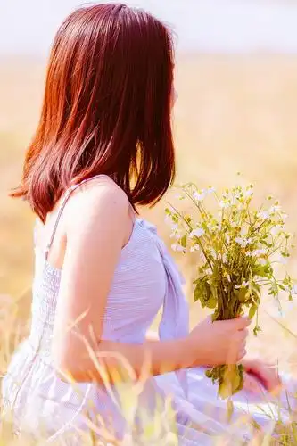 少女与花儿-唯美女生