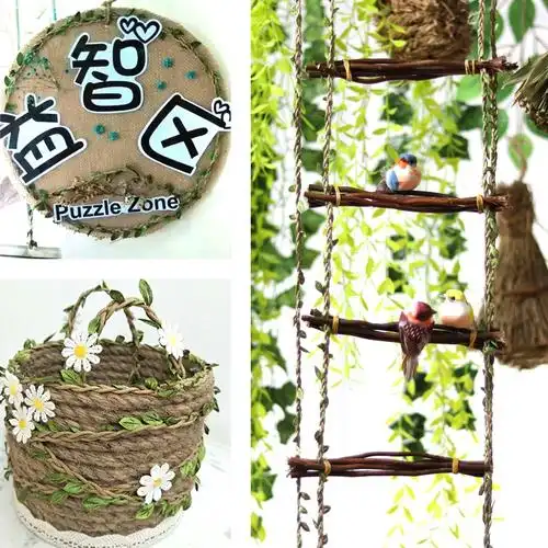 绿叶麻绳子手工制作挂件幼儿园环创装饰布置材料空中吊饰挂饰diy