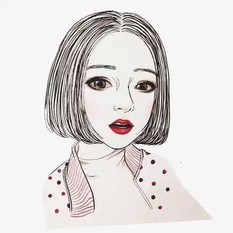创意短发女手绘头像图片 手绘头像图片大全 -【爱个性】
