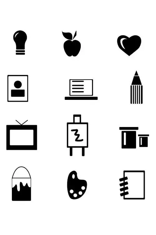 黑白图标集图片-黑白图标集素材下载-众图网