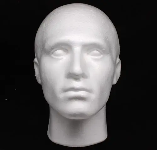 批发聚苯乙烯泡沫泡沫头假发男性头发模特模型头