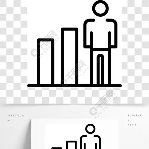 人类能力增长图标概述人类能力增长矢量图标在白色背景上隔离的网络