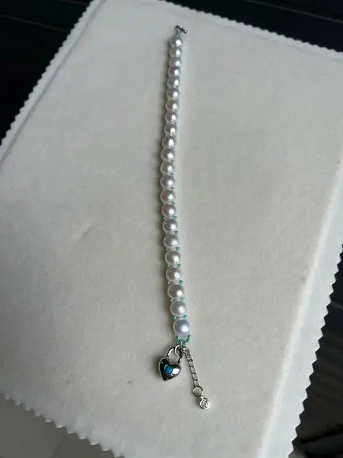 绿松珍珠编织手链