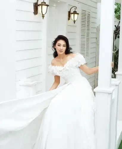 张雨绮不理"大汪恋" 妩媚拍婚纱照 秀魅力