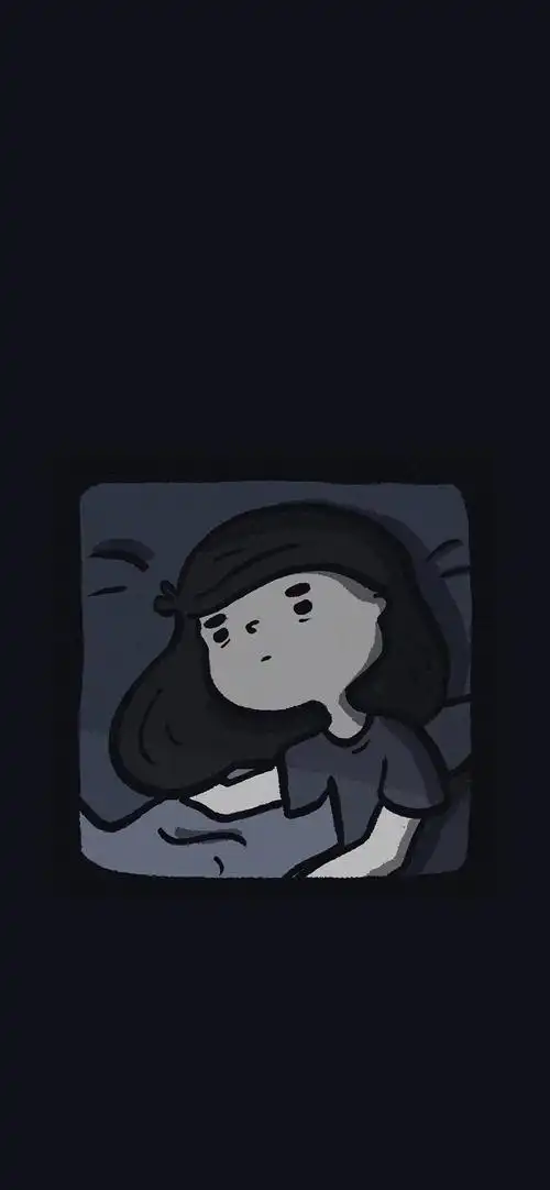 孤独的小女生手绘高清手机壁纸_卡通_手机壁纸下载_美桌网