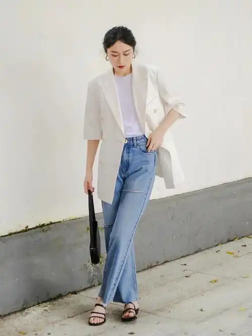 白色西服怎么搭配图片女生白西装如何穿更好看