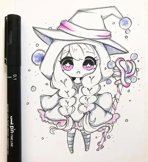 看起来很丑,其实对于初学者而言建议画一些q版人物,q版人物的动态比较