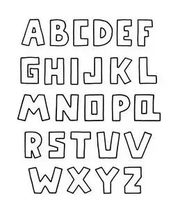 大写的英文字母.粗体字体剪贴画, 版式样式.手绘向量例证.