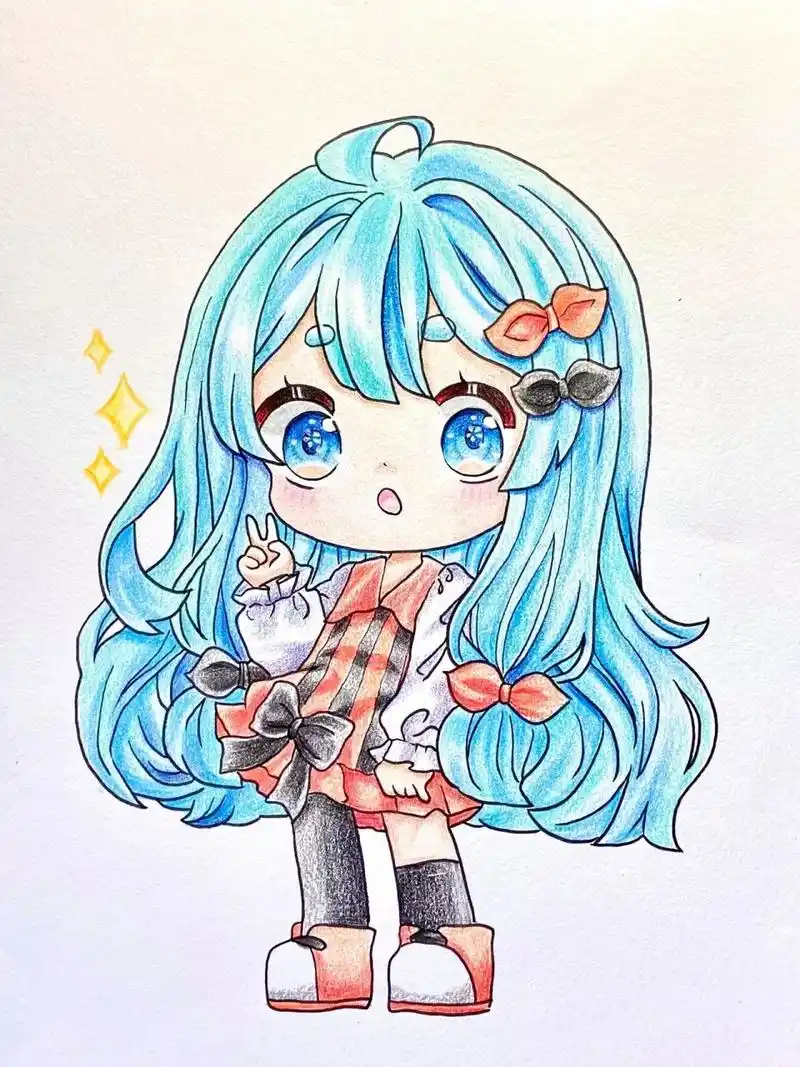 【比个耶✌️】q版动漫人物彩铅手绘教程儿童画 🌈✨✨✨