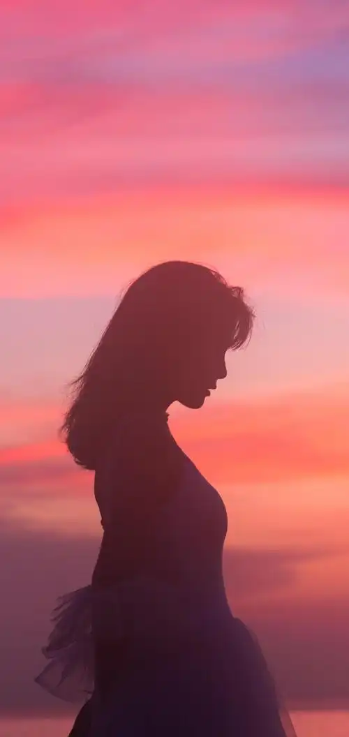 晚霞下的美少女系列