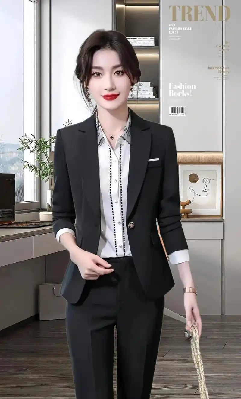 职业装西装套装女高端修身西服秋冬时尚气质面试正装小个子工装西服