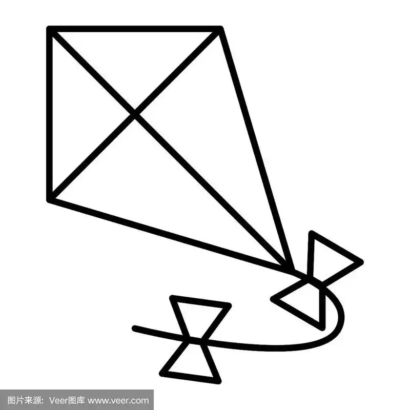 飞行风筝矢量插图孤立在白色.