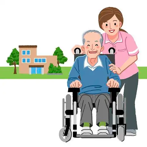 头像_微笑_老人_轮椅_护理_养老院_远景_高清图片_全景视觉