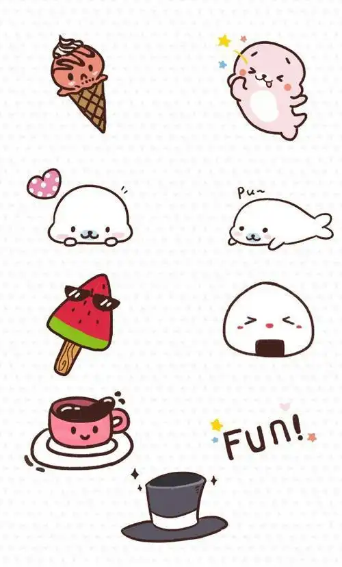 可爱萌物手账简笔画一堆小萌物简笔画每天学一幅