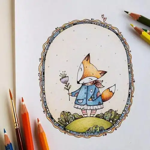 唯美的彩铅画,被美呆了,宅家有的画啦~【新苓少儿创意美术室】