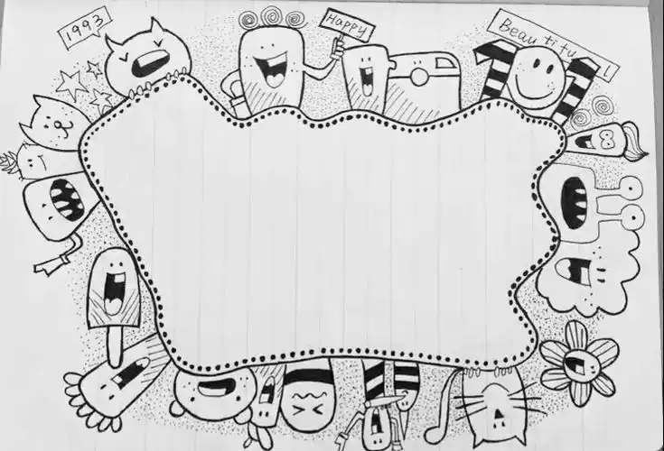 幻灯片背景简笔画插图