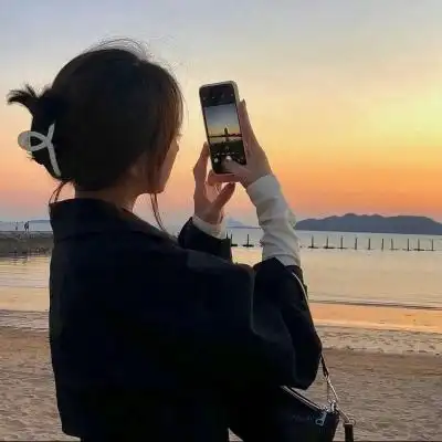 高清好看的唯美夕阳头像女生图片