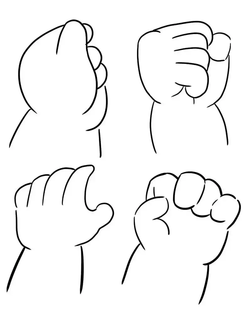 简笔画|q版小手手练习(4) q版小手手第四弹来啰!