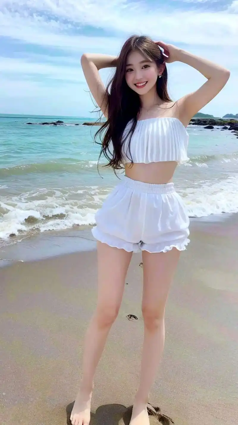 海滩美女 #一起看海  - 抖音