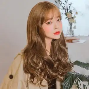 披肩中长卷发潮流网红模特时尚头套10韩国女士假发女梨花烫头中长发长