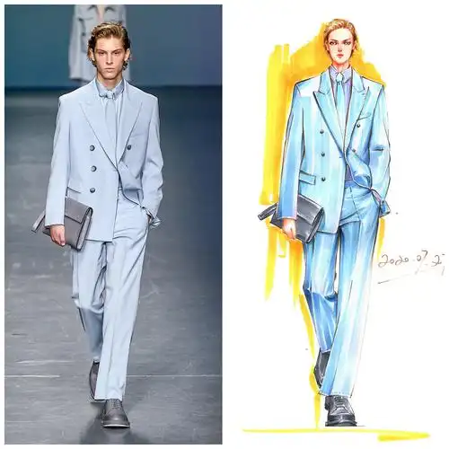 马克笔时装画～职业装西服合集|插画|艺术插画|零一手绘 - 原创作品