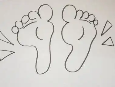 小脚丫卡通简笔画可爱