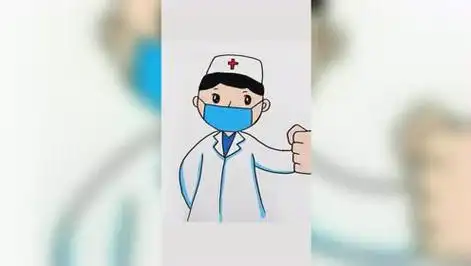 医生简笔画教程抗击新型冠状病毒的白衣天使简笔画图片大全(4)有关