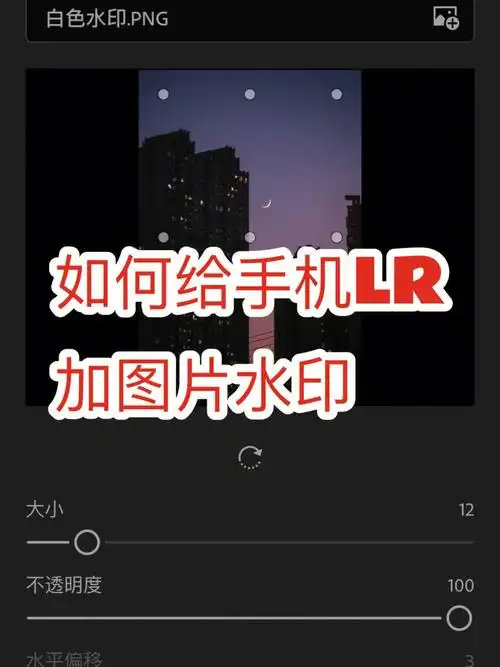 教程手机lr如何添加图片水印