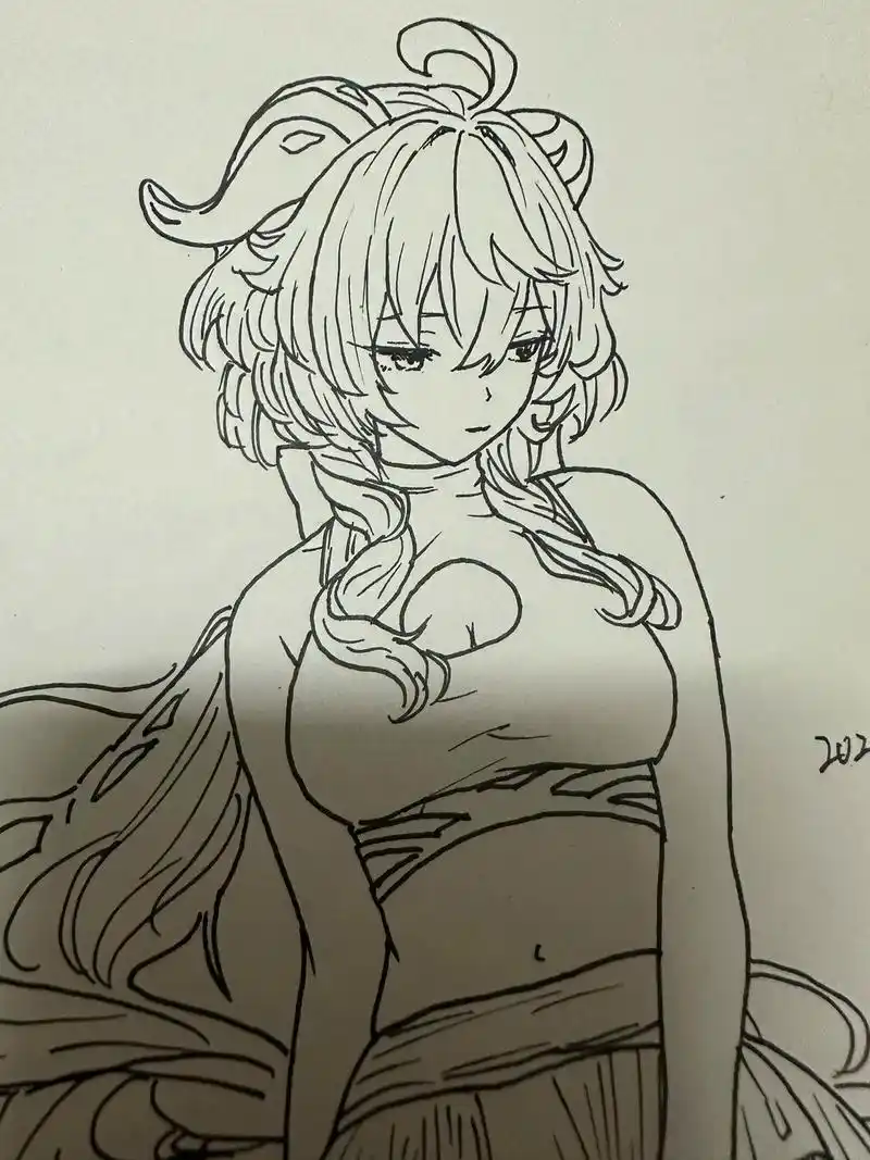 今天也是第n次画害羞的甘雨小姐姐呀#手绘 #画画 #一起学画 - 抖音