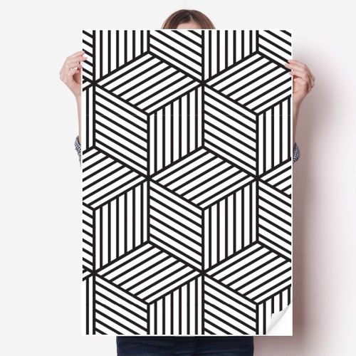 简约线条艺术纹理插画图案海报贴纸80x55cm墙贴纸卧室家居装饰