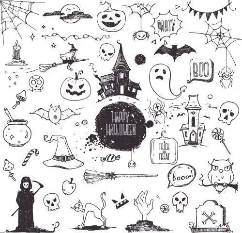 万圣节恐怖树简笔画