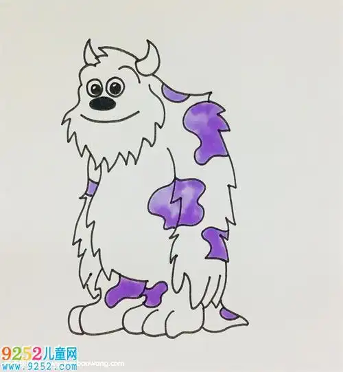 毛怪简笔画教程 怪兽公司简笔画