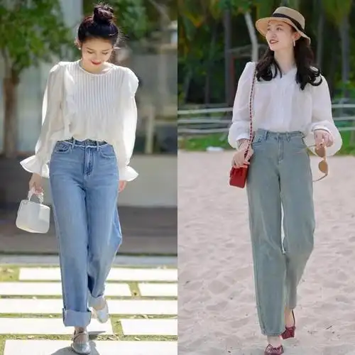 又火了一种穿法:短上衣 牛仔裤,今春最时尚搭配,好看又高级